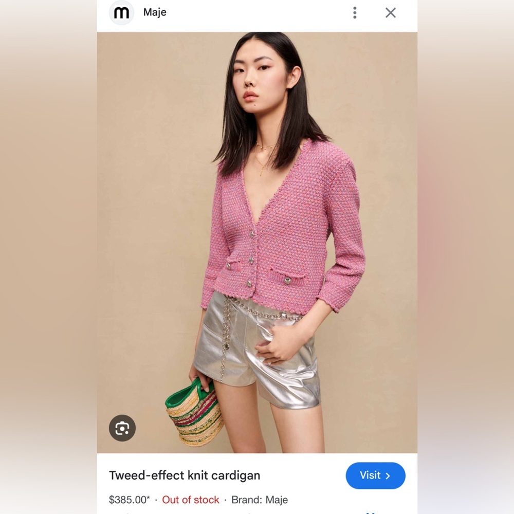 Maje  Pink Knit Cardigan